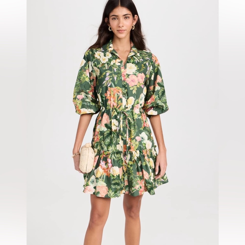 Cara Cara Green Floral Mini Dress